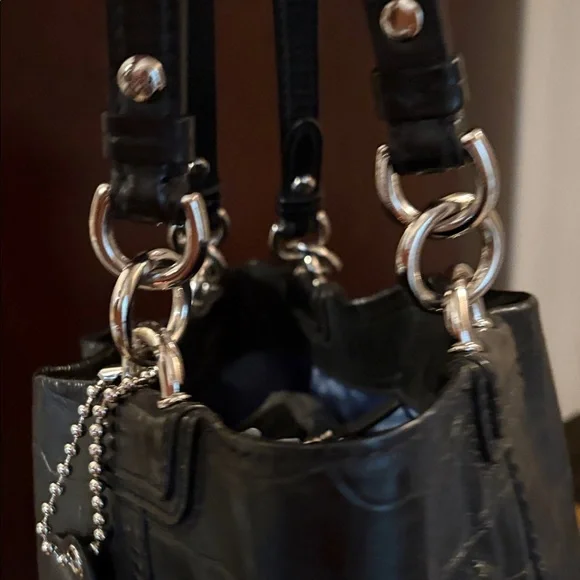 Coach Black Leather Hobo Bag J0971-14509 - Picture 3 of 13